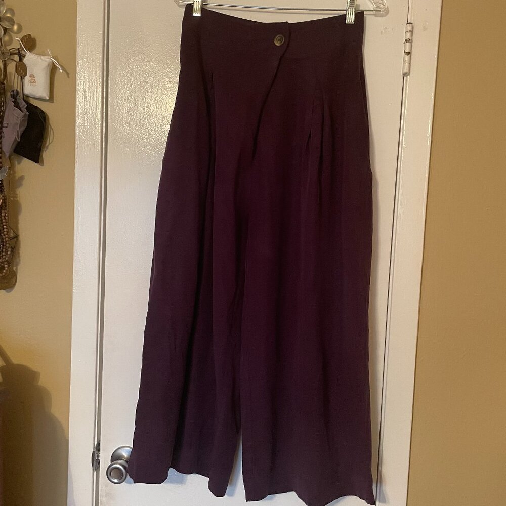 Reifhaus Drapey Purple Wide Leg Pants, Size Medium